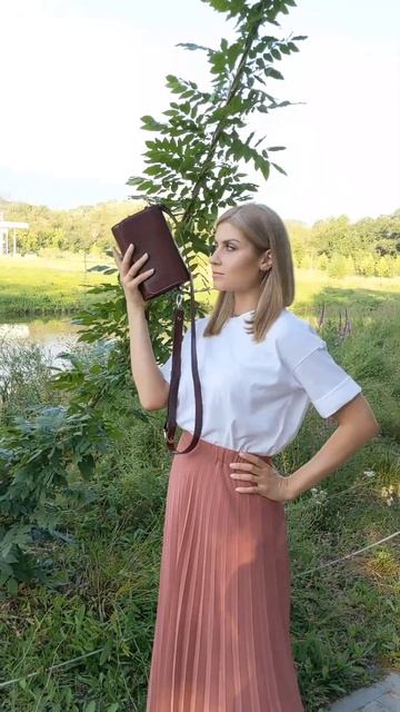 Женская сумка из натуральной кожи Small Keeper цвет вишня смотреть онлайн