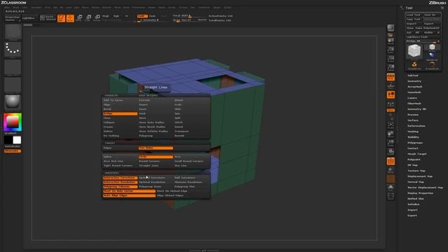 ZBrush ZModeler Edge Actions - Edge Bridge смотреть онлайн