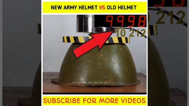 HYDRAULIC PRESS 😱 VS OLD 😲 AND MODERN ARMY HELMET 😱 | #shortfacts #hydraulicpress #helmets смотреть онлайн