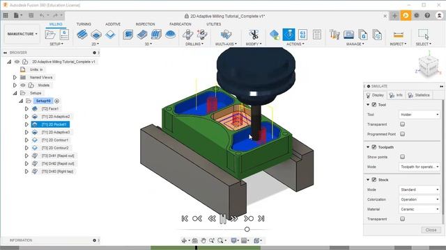 2D ADAPTIVE MILLING TUTORIAL USING FUSION 360 смотреть онлайн