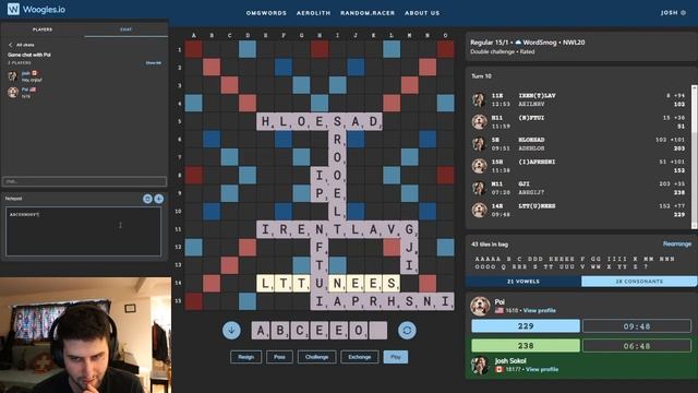 WORD SMOG (Clabbers) On Woogles.io смотреть онлайн