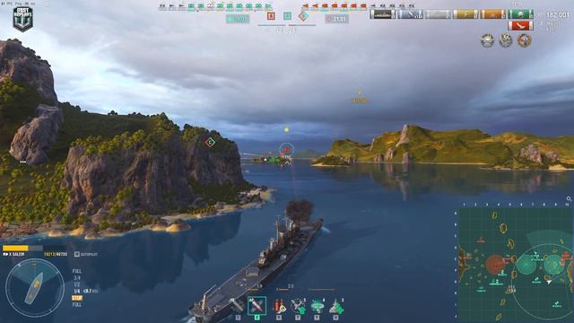 Cruiser Salem on map Mountain Range, 7 ships destroyed - World of Warships смотреть онлайн