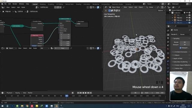 Geometry node - 2D rain drops water ripple effect - blender смотреть онлайн