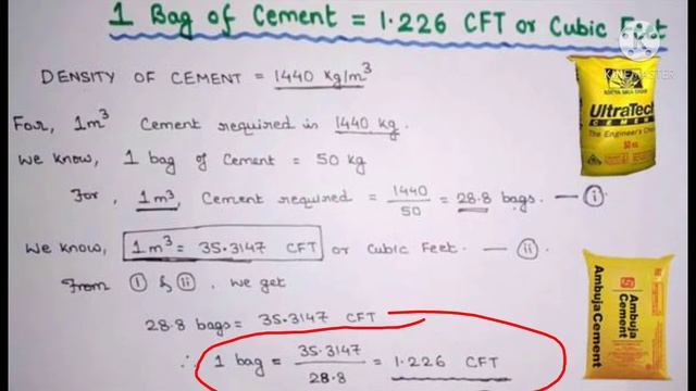 How much Cement in one bag in Cum,CFT, Kg ......full details by Er.Prayag Raj Sharma. смотреть онлайн