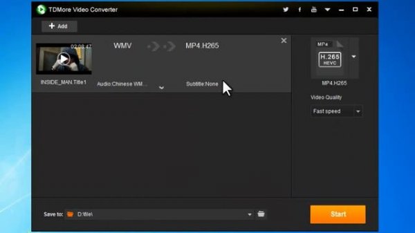 How to convert video to MP4 H.265?