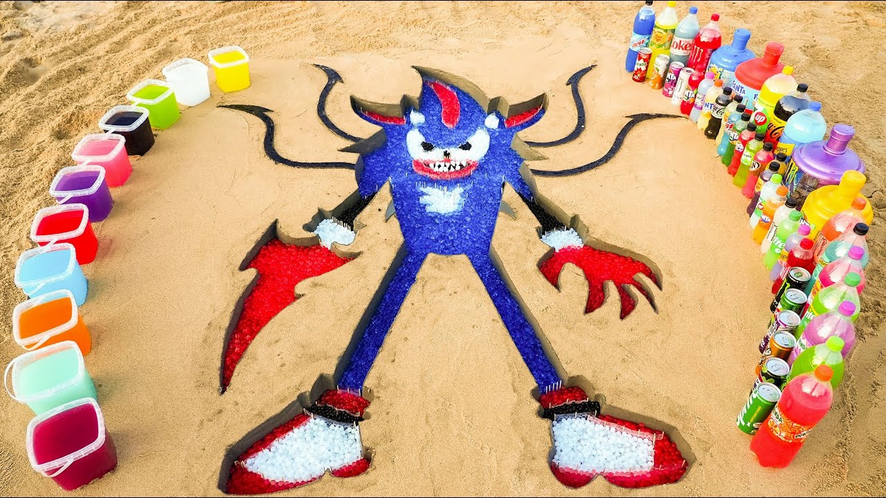 Как сделать Соника Шэдоу с Orbeez, Coca Cola, Fanta, Monster, Soda против Mentos и популярных газиро