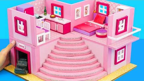 Делаем двухэтажную виллу для кукол с гаражом для машин своими руками смотреть онлайн