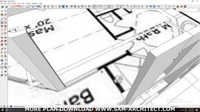 Sketchup Modeling From Photo House Plan 12x14m with 4 Bedrooms смотреть онлайн