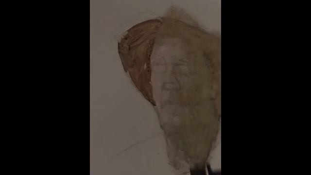 Man in Hat dong feng li KWS watercolor portraits смотреть онлайн