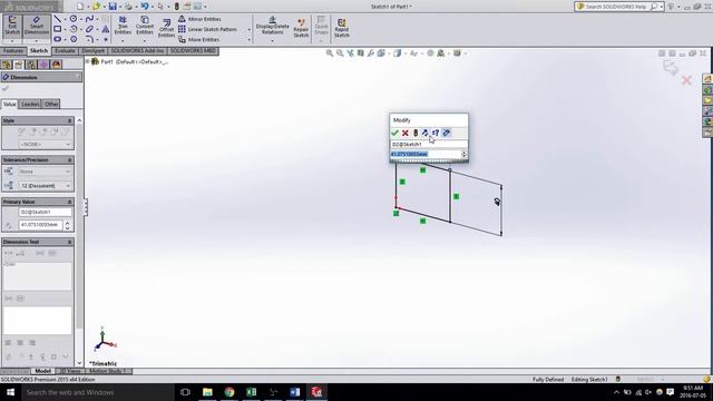 Simple extrude & smart dimension - solidworks 2015 - video 55 смотреть онлайн