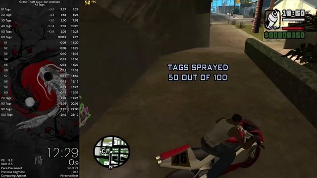 GTA San Andreas All Tags speedrun in 25:08 смотреть онлайн