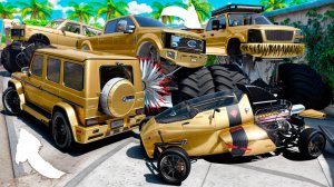 Угнал кучу золотых чит тачек и огромный монстр трак у мажора за 180 сек! Битва воров в ГТА 5 Онлайн