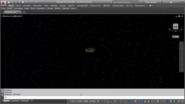 Star Wars opening crawl in AutoCAD: the disappearing logo смотреть онлайн