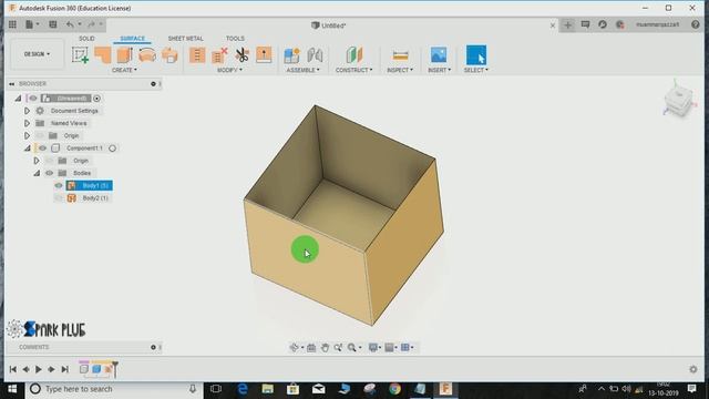 Convert Solid to Surface - fusion 360 Tutorial смотреть онлайн