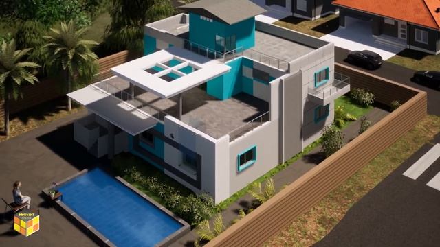 Flythrough (Birdview) for a bungalow using Twinmotion смотреть онлайн