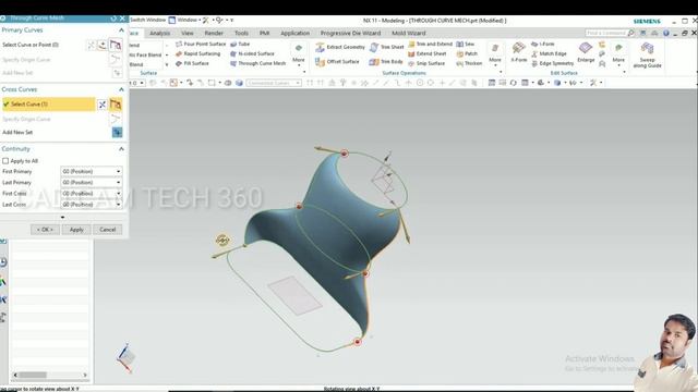 Siemens nx tutorials how to use through curve mech || through curve mech advanced NX 11 || NX CAD смотреть онлайн