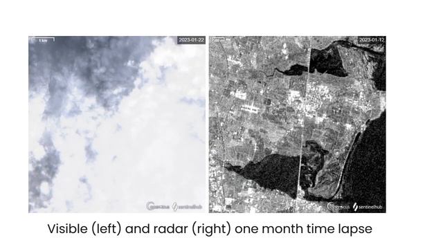 Why we need satellite radar imagery: Visible and SAR time lapse, January 2023, Malahide, Ireland смотреть онлайн