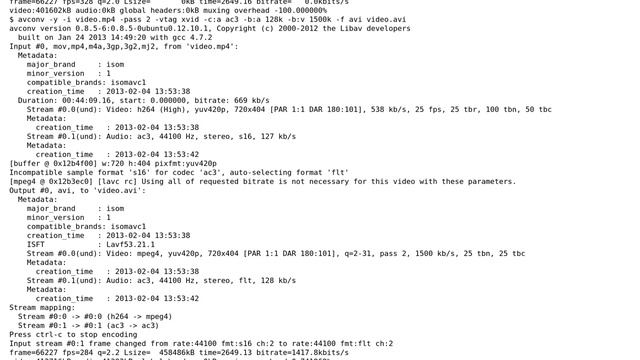 Ubuntu: Converting from mp4 to Xvid avi using avconv? (2 Solutions!!) смотреть онлайн