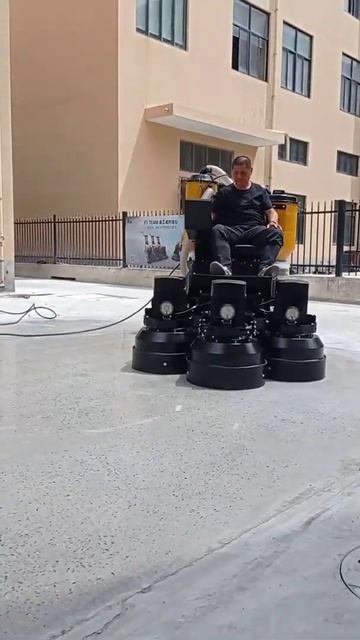 Planetary round head hydraulic lift concrete dust-free grinding and polishing machine смотреть онлайн
