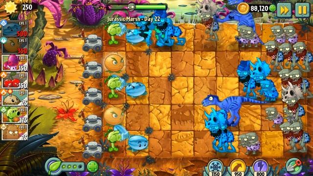 Plants vs Zombies 2 - Jurassic Marsh Day 22 [Plants Lvl 1 & No Premium] смотреть онлайн