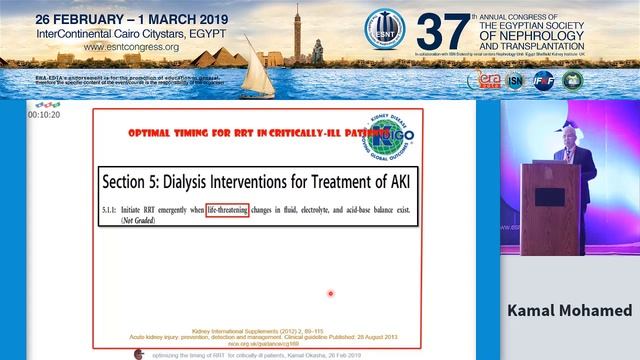 Optimizing the timing of renal replacement therapy for critically ill patients Prof Kamal Okasha смотреть онлайн