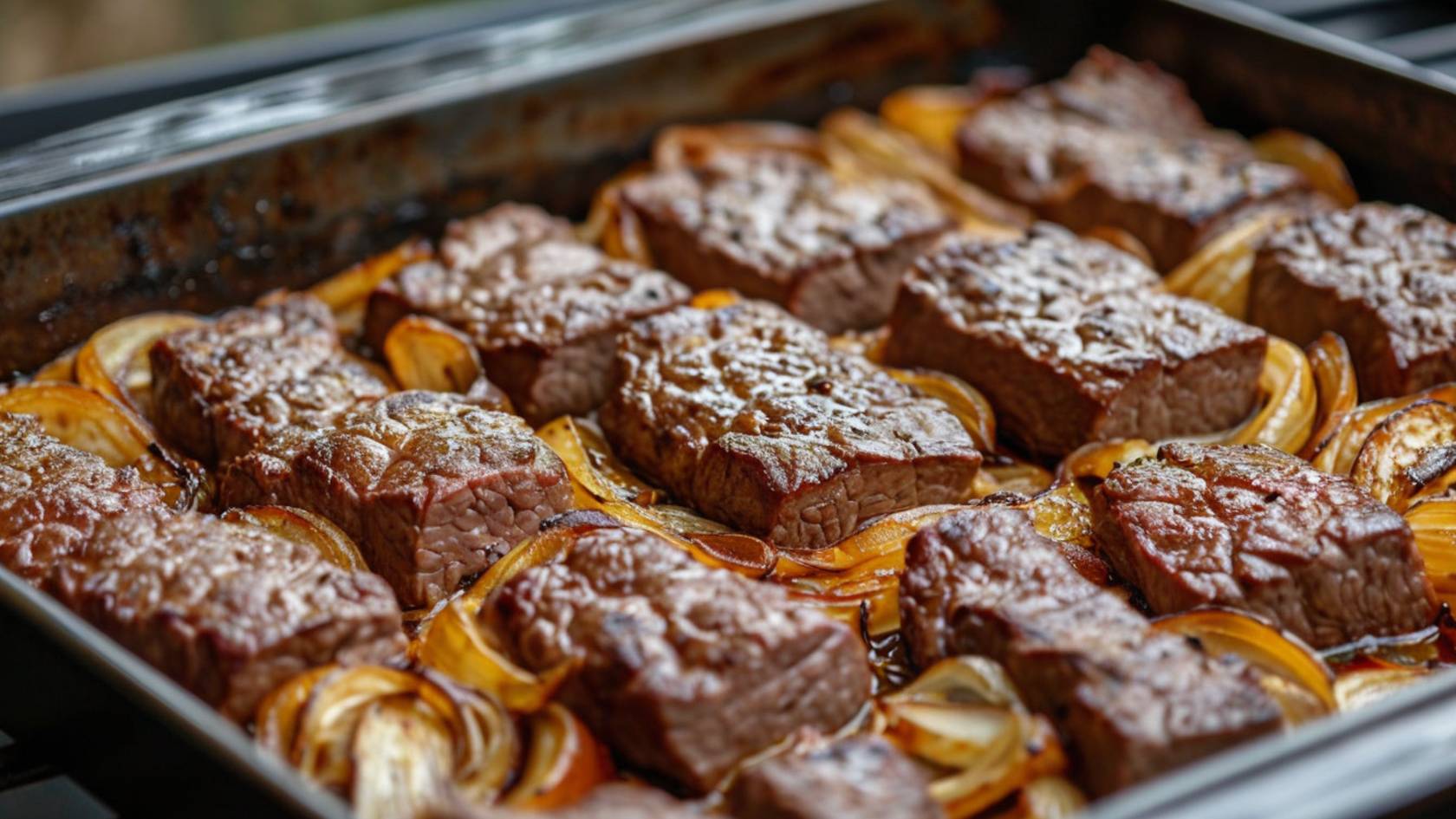 Очень вкусное и нежное мясо с луком в духовке. смотреть онлайн