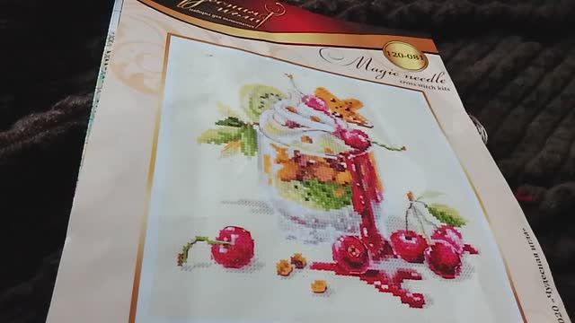 Обзор набора для вышивания от Чудесной иглы «Вишнёвый десерт», 120-081 смотреть онлайн