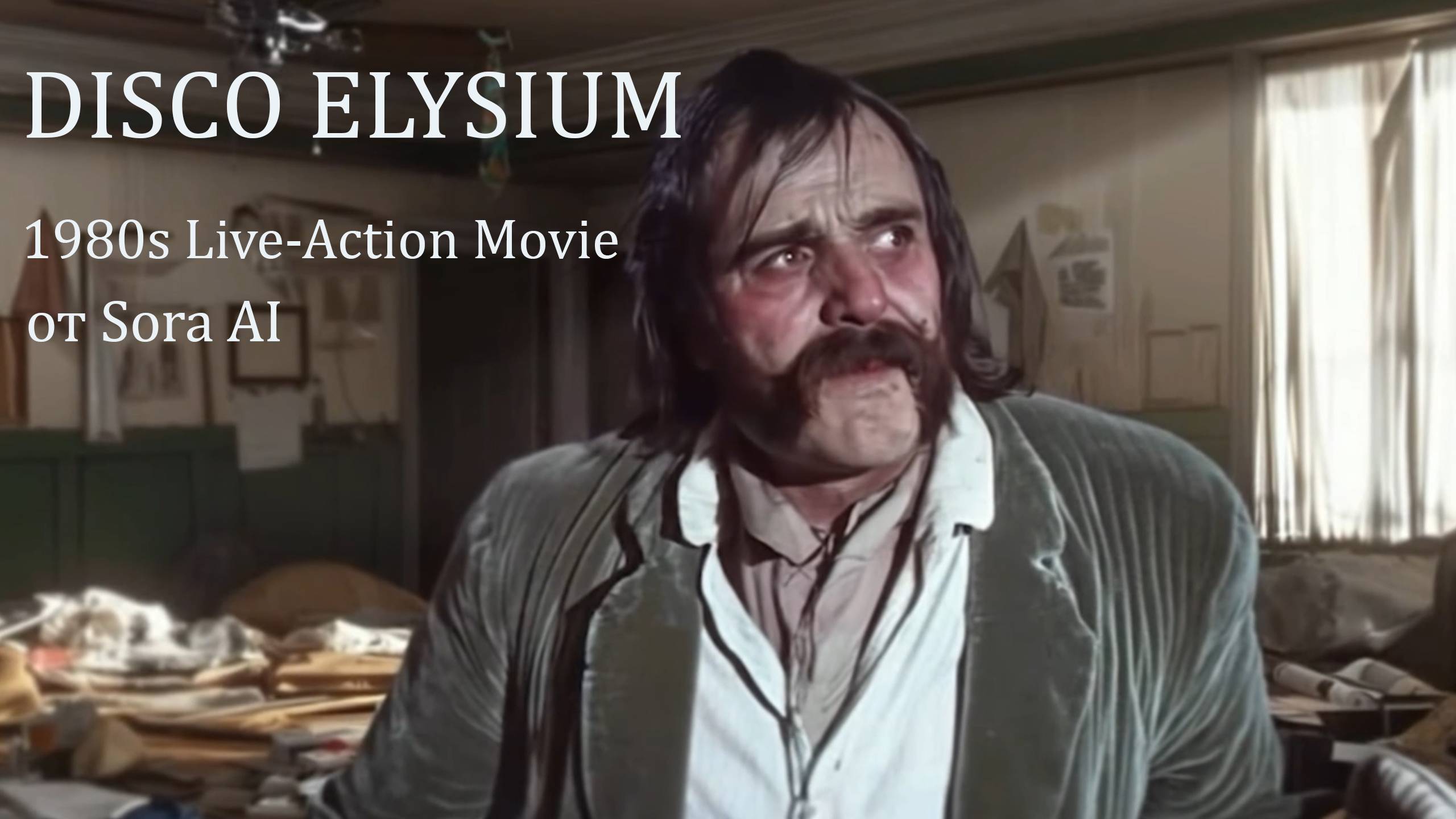 Disco Elisium. 1980s Live-Action Movie. От Sora AI смотреть онлайн