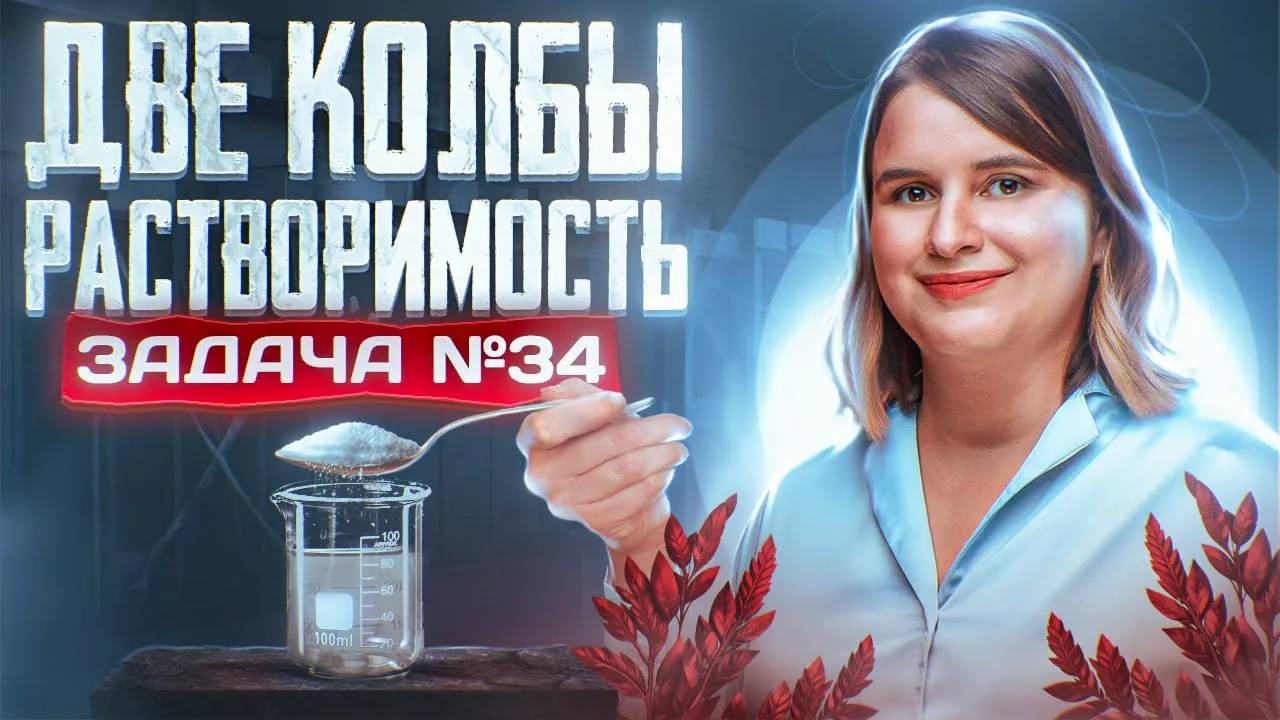 Задача №34 с двумя колбами на растворимость _ ЕГЭ по химии 2025 смотреть онлайн