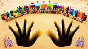 Большое извержение зубной пасты из ямы Two Hands, гигантская миринда, монстр, пепси, кока-кола проти