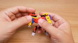 Micro LEGO brick dinosaurs combiner transformer mech -  Dino Combo (similar to Kyoryuger) #レゴ変形ロボ