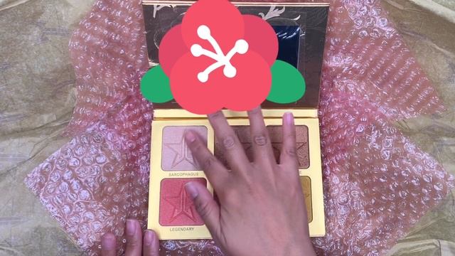 JEFFREE STAR COSMETICS  UNBOXING  REVIEW OF 24 KARAT HIGHLIGHTER PALETTE