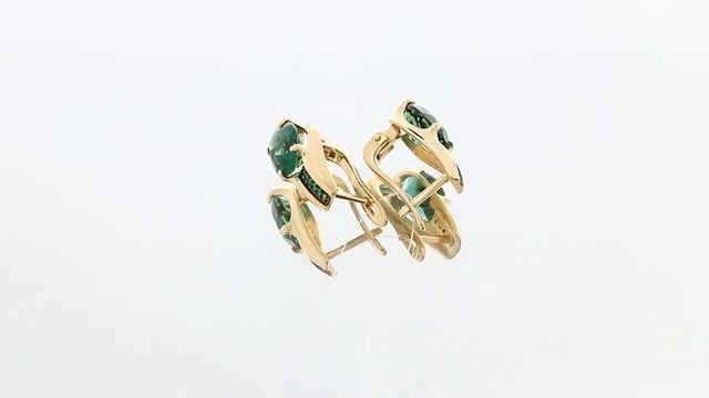 Золотые серьги Александра с фианитом и турмалином кл3339а-26ск-з смотреть онлайн