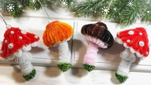 Грибочек из синельной проволоки