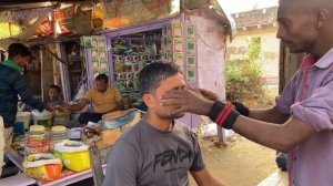 Звук постукивания при массаже головы на улице от индийского парикмахера asmr