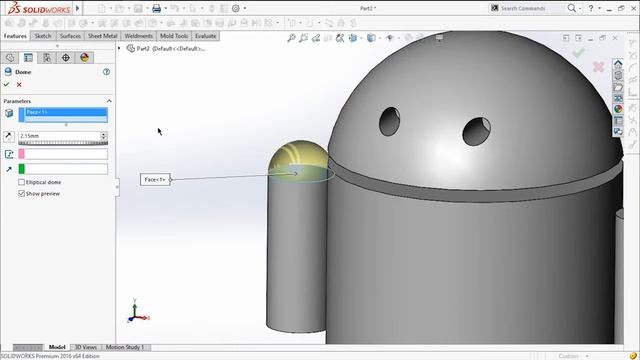 Solidworks Tutorial_Modeling Android (how to DOME) смотреть онлайн