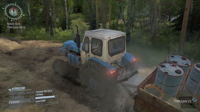 Старичек ЮМЗ 6А по бездорожью в игре Spintires: MudRunner смотреть онлайн