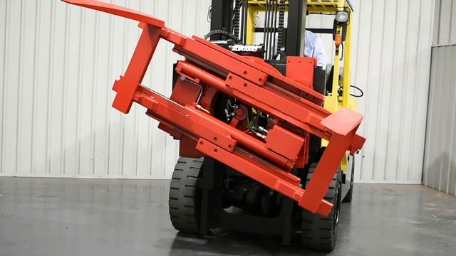 Hyster H5.0000DX Forklift with Bolzoni Rotating Pallet Fork Clamp Attachment смотреть онлайн