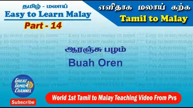 Easy to Learn Malay PART 14 - (in TAMIL) смотреть онлайн