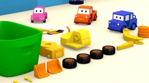 Мультфильмы про машинки. Конструктор Желтый Экскаватор.