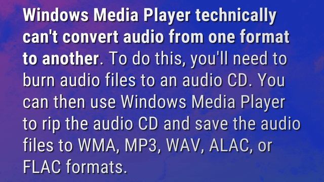Can Windows Media Player convert to WAV? смотреть онлайн