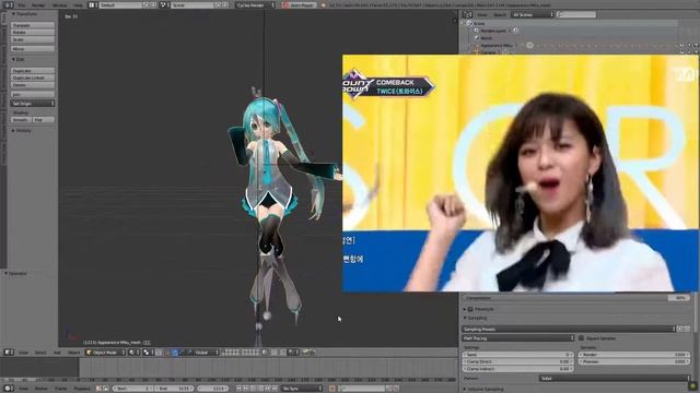 Blender beginner's first attempt at importing MMD motion data【TWICE YES or YES】 смотреть онлайн