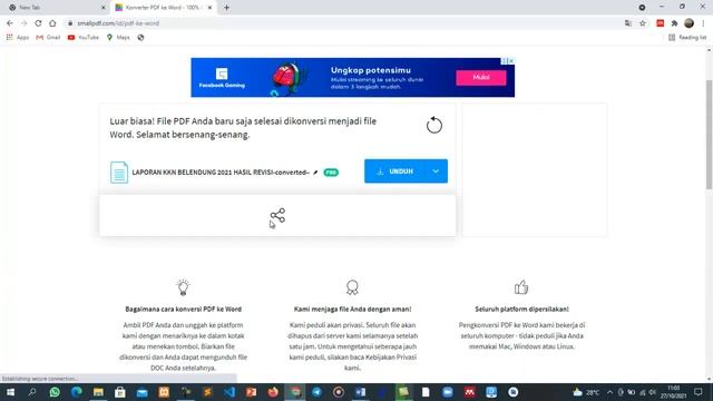 Tuturial Cara Konverter File PDF Ke Word - 100% Gratis  Menggunakan Smallpdf.com