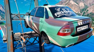Перепрыгнул разрушенный мост на ЧИТ тачке в ГТА 5 Моды! Эксперименты в GTA 5