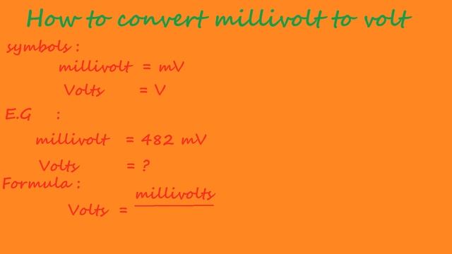 how to convert millivolt to volt - electrical formulas смотреть онлайн