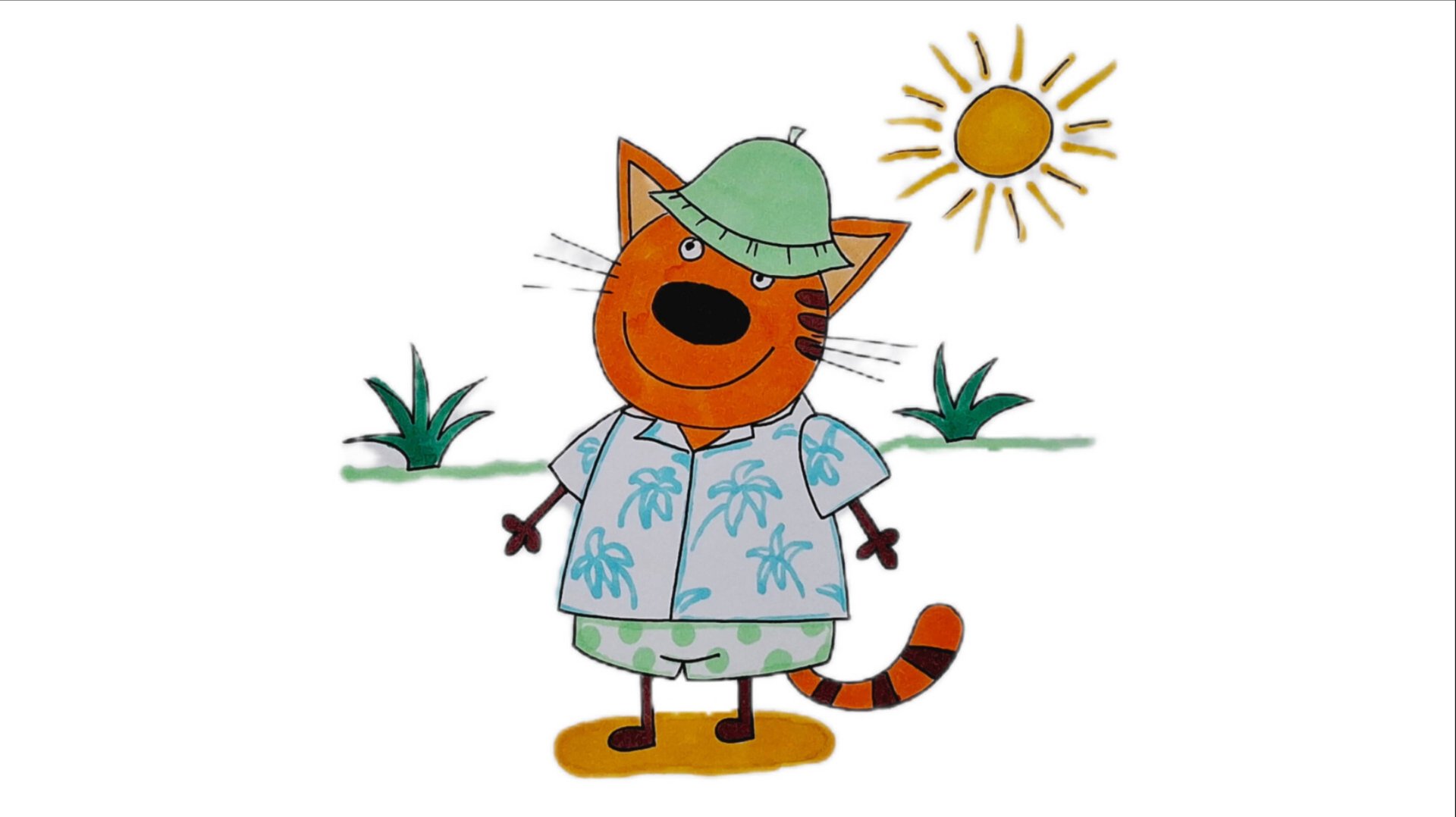 Рисуем папу кота из Три Кота смотреть онлайн