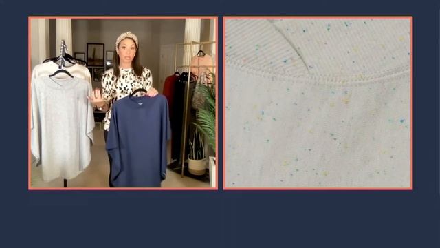 zuda Flecked French Terry Poncho on QVC смотреть онлайн