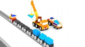 Развивающий мультик для детей.  4 машинки. Большая пирамида.