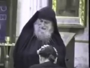 Преподобный Гавриил Ургебадзе. Кадры при жизни в храме 1994 год