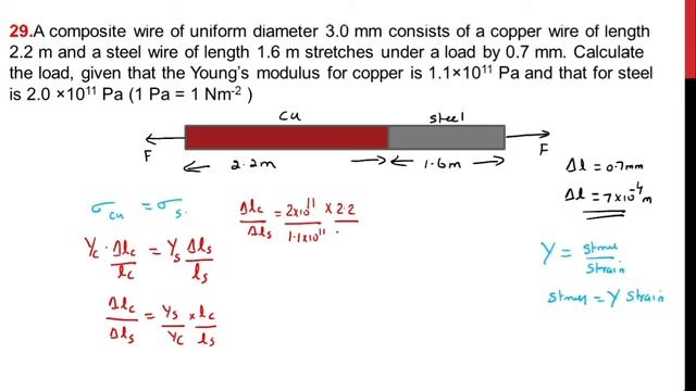 A composite wire of uniform diameter 3.0 mm consisting of a copper wire of length 2.2m and смотреть онлайн